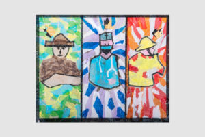 Artist Will Kerin's three wise men depicted as a farmer, doctor and fireman